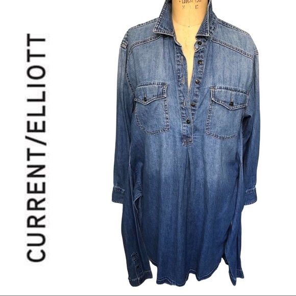 Current/Elliott Denim Twist Tie Waist Dress / Size 2 (Medium) - Picture 4 of 5